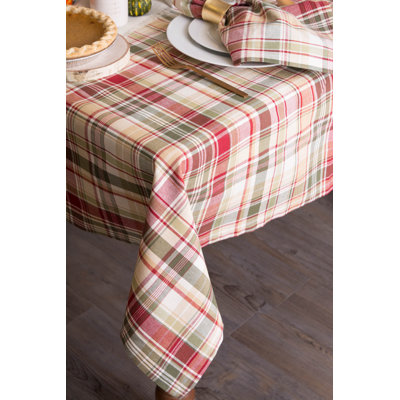 Bridgecliff Paid 100% Cotton Tablecloth