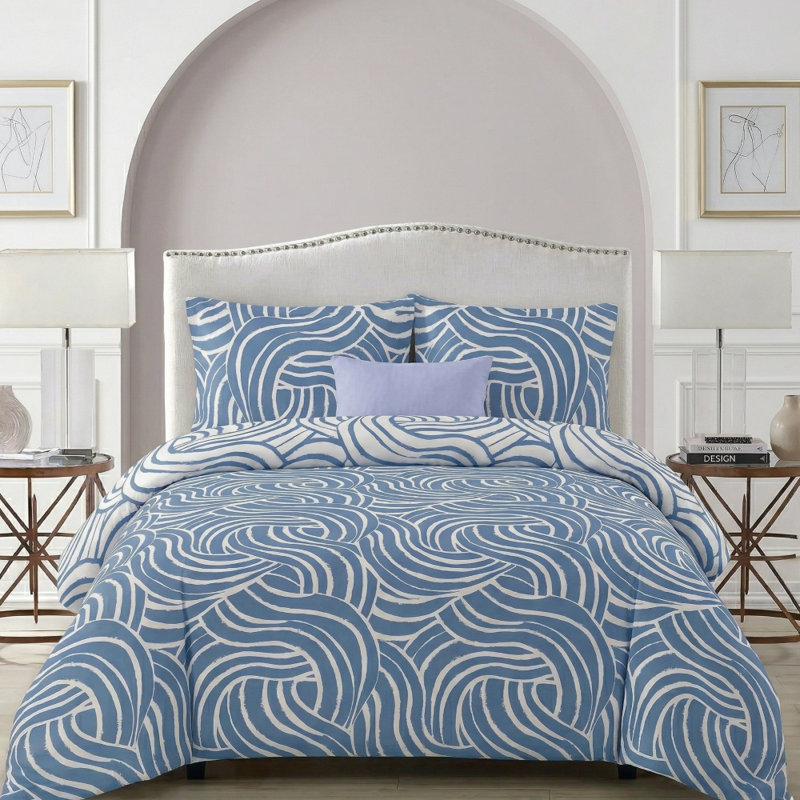 Buyse Printed Reversible Duvet Cover Set with Pillowcases Quilt Cover Soft and Breathable