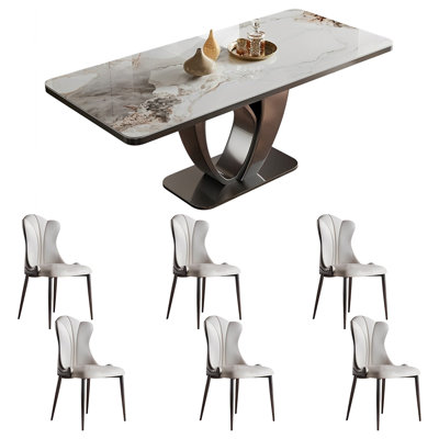 Ensemble de table et de chaises rectangulaires Home Rock