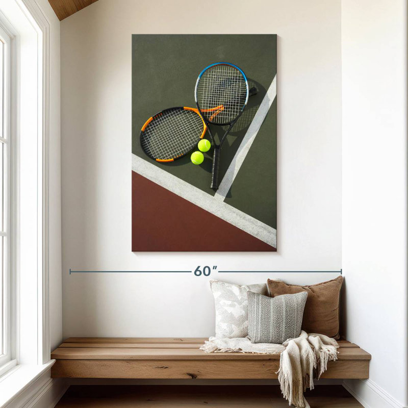 Raquettes et balles de tennis Sireci, H 48 po x l 32 po