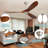60 Inch Indoor Modern Ceiling Fan With 6 Speed Remote Control, 3 Solid Wood Blade For Living Room