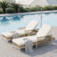 Chaise longue d'extérieur en PE en rotin Faelor Modern-128899280-128899279