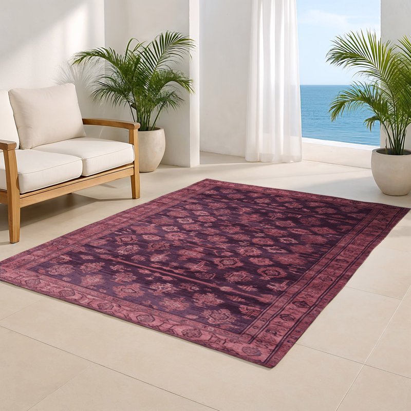Tapis intérieur et extérieur brun Overdyed, Rectangulaire 2 pi x 3 pi