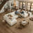Modular Cloud Sectional Sofa, Ultra-Soft Chenille Upholstered Couch with Double Layer Cushions, Armless Design Deep Seat Sofa with Sturdy Wood Frame for Living Room, Apartment-3551417