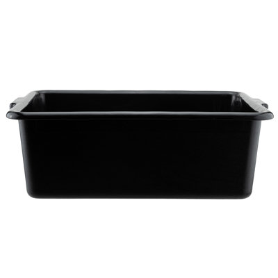 Restaurantware-TUBS ONLY: RW Clean 22 Inch x 15.7 Inch Bus Tubs, 12 Deep Bus Boxes - Lid Sold Separately, With Handles, Black Plastic Restaurant Tubs, Heavy-Duty, For Kitchen Organization