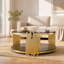 Table basse Modern - verre trempé double couche, structure en acier inoxydable - doré / noir