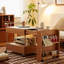 Table basse à roulettes extensible avec rangement