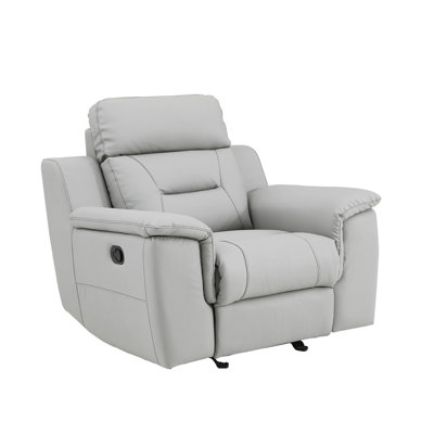 Fauteuil inclinable en cuir souple de 40,45 po Fauteuil inclinable gris à hauteur en acier inoxydable avec support lombaire, profondeur 45,23 po et rembourrage en mousse