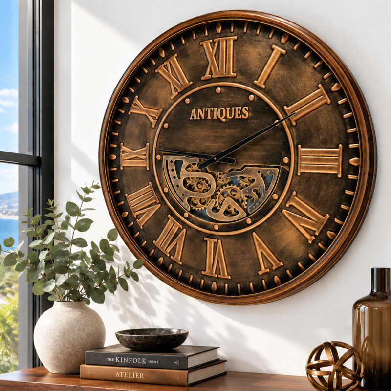Horloge murale avec des engrenages en mouvement réels LE-GE_ 40 po