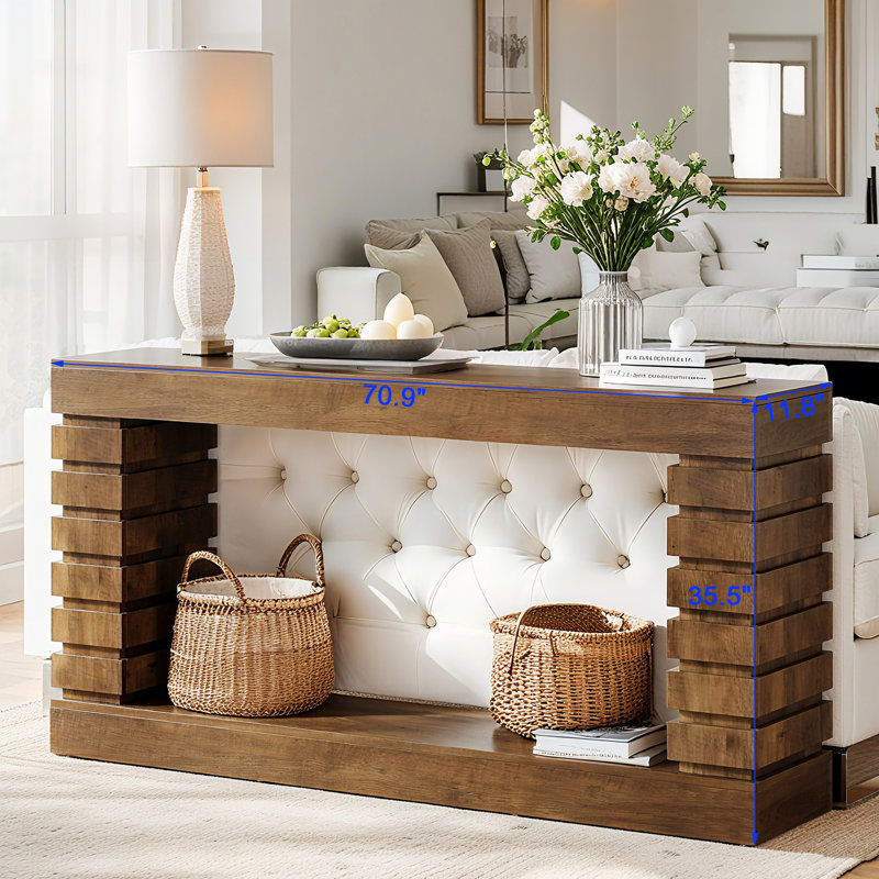 Console 70,9 ", canapé pour salon, Brun