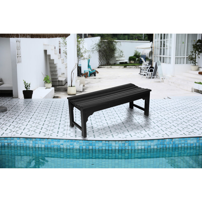 Banc pour les loisirs en plein air - toutes saisons, capacité de 500 lb, noir, patio noir protégé, cour arrière, balcon,