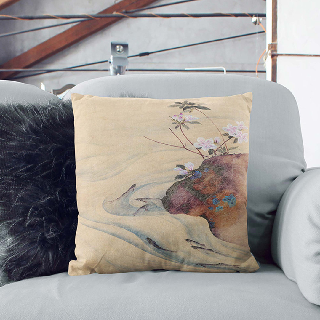 Fish in the Summer by Maruyama Okyo Cushion with Filling
