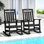 Ensemble de 2 chaises berçantes en PEHD - Bascules de patio robustes toutes saisons avec dossier haut pour le confort de la véranda, de la pelouse et du jardin