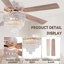 Ventilateur de plafond en cristal 52 pouces avec lumières, pour télécommande de patio de cuisine de chambre à coucher-324104225-323636105