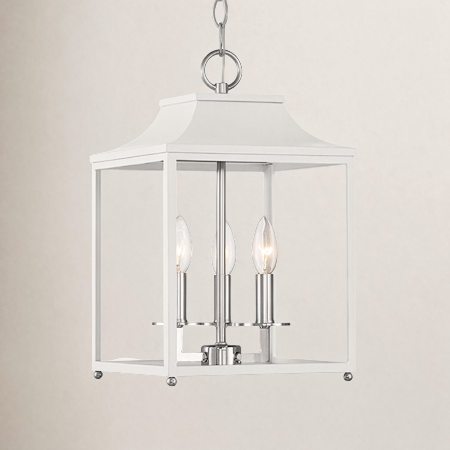 Douro 4 - Light Dimmable Lantern Chandelier, White, 5