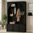 Arched Hall Tree with Adjustable Shelves and 3 Cabinets and 4 Golden Hooks-2078827308
