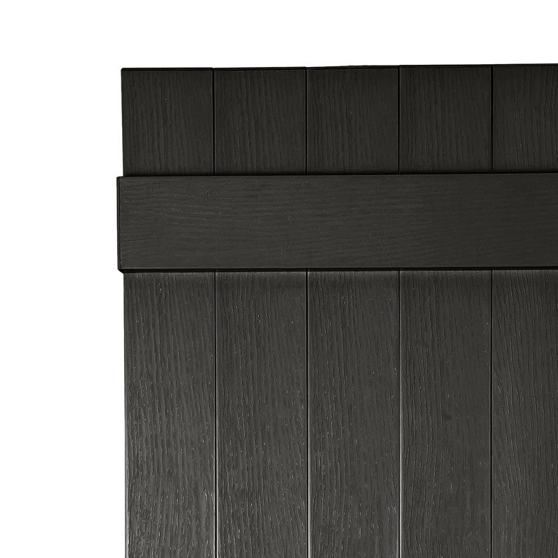 Persiennes personnalisées à 5 planches fermées, 55", Noir, noir, noir, noir