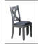 Ensemble de salle à manger 7 pièces à finition grise avec chaises à dossier en X rembourré et style moderne pour des salles à manger élégantes