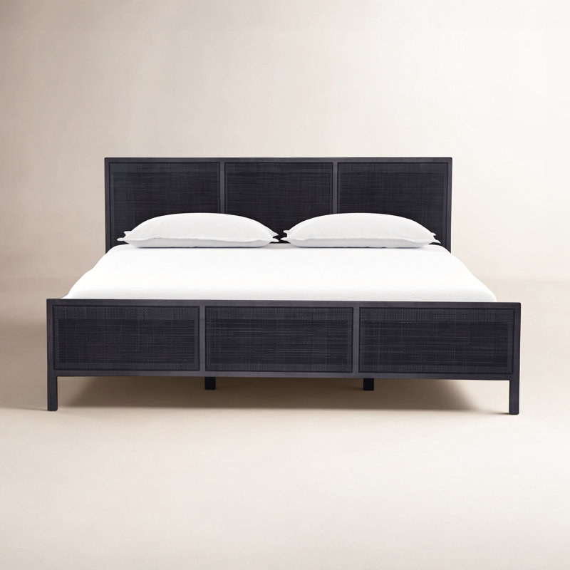 Nellie Cane Bed, King, Black Wash W/ Black Cane