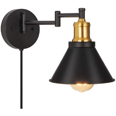 Bras pivotant noir à 1 lumière Lemaster