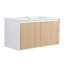  Meuble-lavabo mural 36 po DAHLIA au fini chêne naturel avec comptoir en céramique-129186148