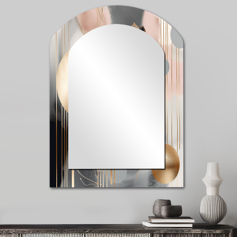 Miroir mural arqué rose, 34 po x 25 po