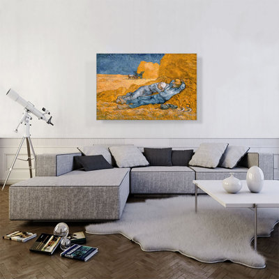 «Noon - Rest from Work 1890» par Vincent Van Gogh, reproduction d'art sur toile tendue