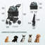 39'H 4-Wheel Foldable Pet Stroller for Small/Medium Dogs & Cats– 3-in-1 Convertible Design with Removable Carrier & One-Click Folding Mechanism-129083260