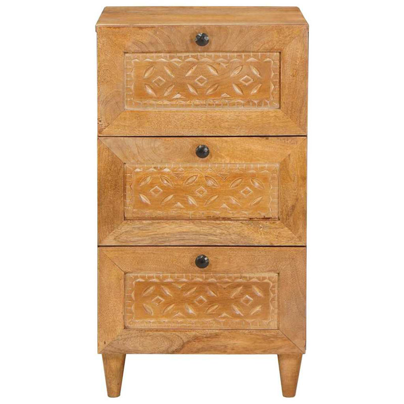 Solid Wood Accent Cabinet, Light Brown