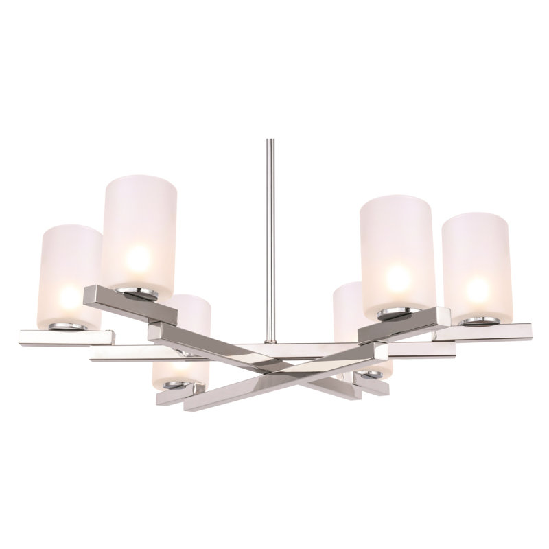 Lustre classique 6 lumières à abat-jour Haslemere, Halogène