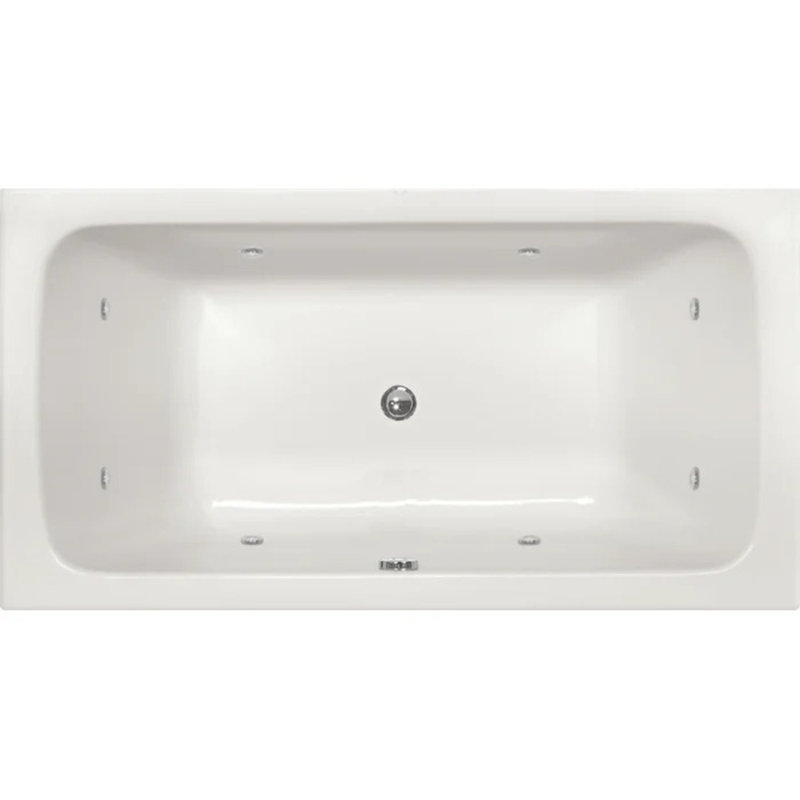 Danube 72'' x 36'' Solid Surface Bathtub, Polished White, Satin Nickel