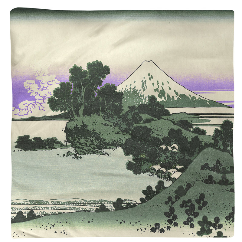 Katsushika Hokusai Cotton Square Napkin, Green/Purple