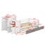 Lit plateforme simple en bois avec bibliothèque et garde-robe mobile-711063187