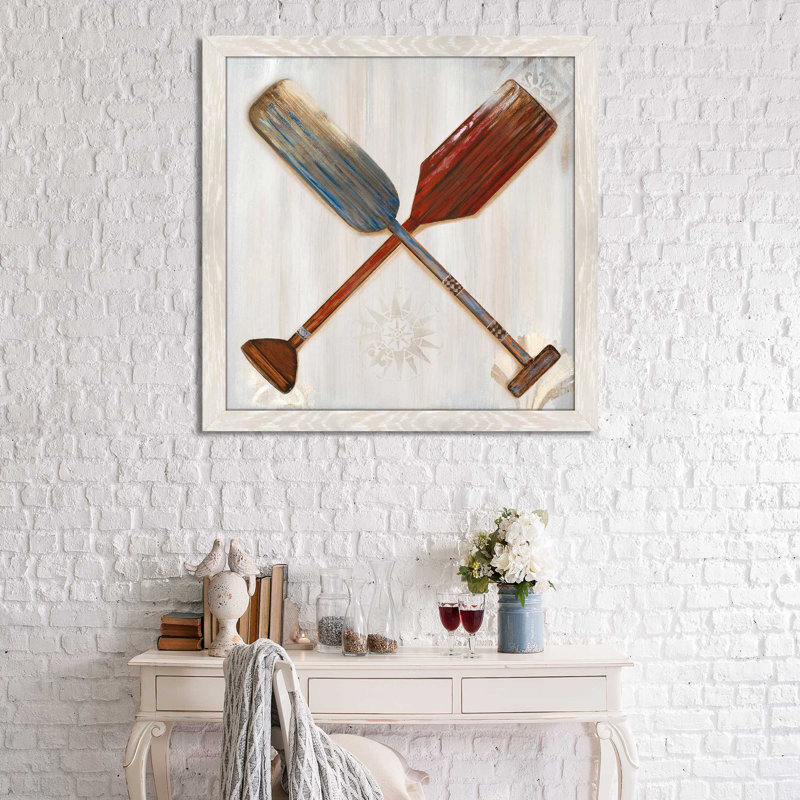 Deux rames par Gina Ritter - Peinture, H 25,5 po x l 25,5 po x P 1 po, Cadre crème délavé