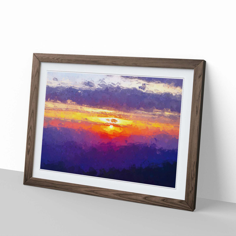 Cloudy Sunset in Abstract - Picture Frame Graphic Art Print, 36cm H x 48cm W x 2cm D, Walnut Framed