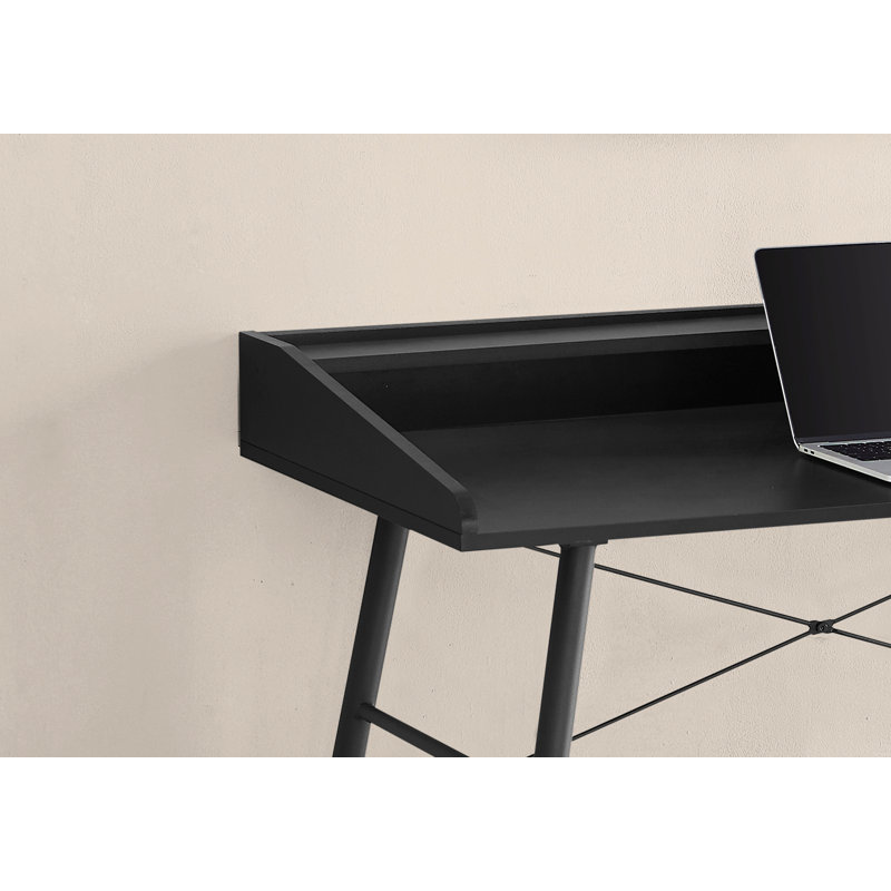Bureau d'ordinateur, bureau personnel, ordinateur portable, tablettes de rangement, L 48 po, Noir