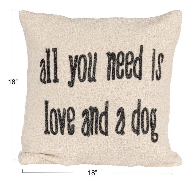 Cotton Blend/Jute Throw Square Pillow Cover & Insert