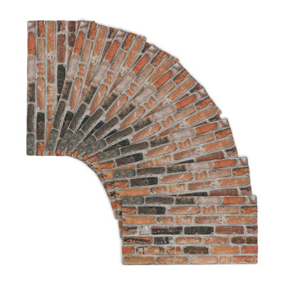3D Faux Brick Wall Panels, Lightweight Foam Wall Paneling for Interior & Exterior Use, Paintable, Water-Resistant, 20" x 40" (Set of 9), Covers 48 Sq Ft