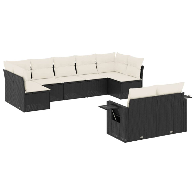Vidaxl Garden Sofa Set, White, Black