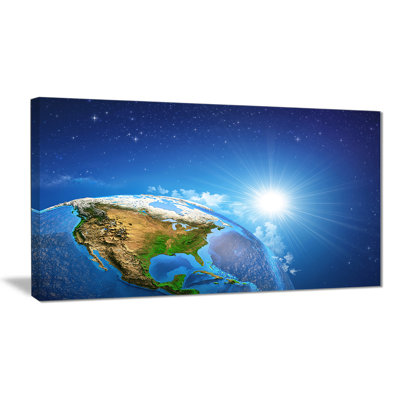 « globe terrestre over the earth landscape », reproduction de peinture à l’huile sur toile