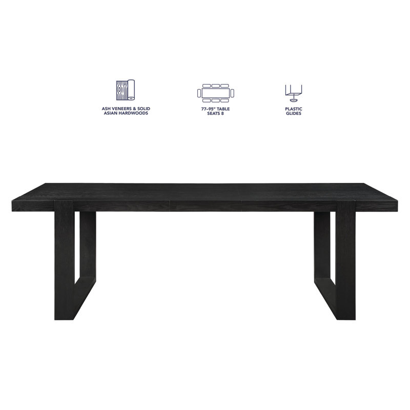 Ensemble repas avec chaises d'appoint en cuir végétalien Reid, 7 pièces : table, 6 chaises, Gris anthracite