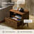 Isabele 24"W Mid-Century Modern Nightstand with Charging Station and Hidden Drawer-108805291