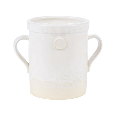 White Handthrown Crock
