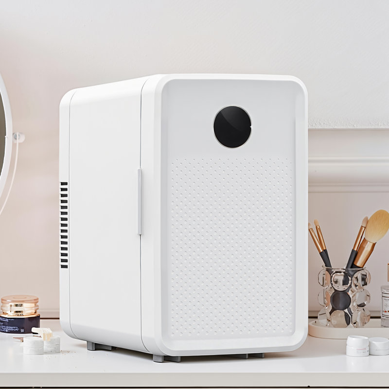 15l/22l Mini Fridge For Bedroom, Small Skincare Cooler Fridge, Non-condensing Design, 110v/12v Portable Refrigerator Cooler & Warmer For Drinks, Food, Bedroom, Dorm, Car, Office, White