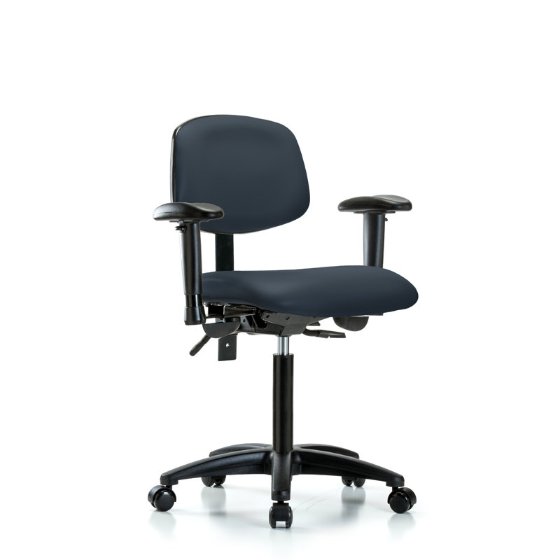 Chaise de tâches ergonomique Timothy, Roulettes, Bleu impérial, Non inclus