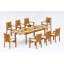 13 Pcs Grade-A Teak Wood Dining Set: 118" Double Extension Rectangle Table And 12 Cahyo Stacking Arm Chairs #11CH2412-1448562988-1461319815