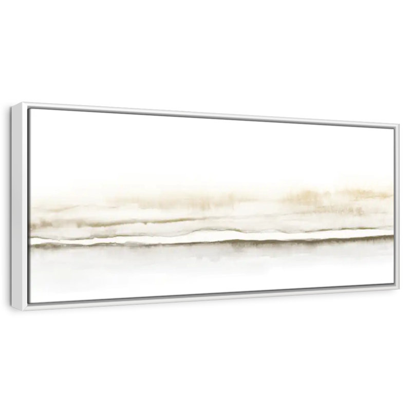 Aquarelle paysage X panoramique, 25" X 9", Cadre flottant blanc