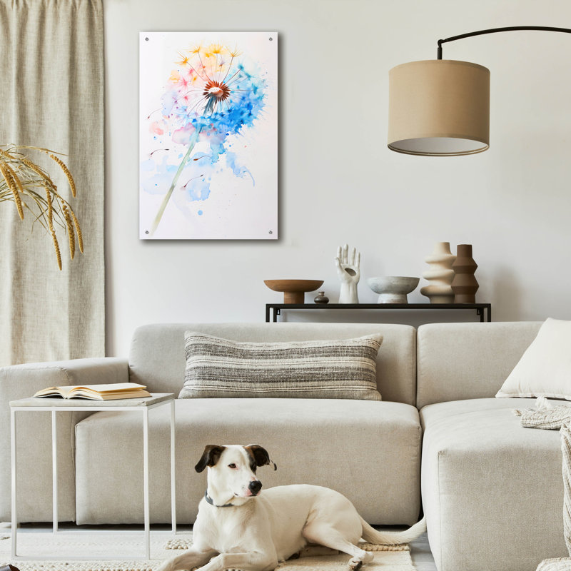 «Abstract Dandelion» par Andreas Magnusson, art mural en verre acrylique, H 36 po x l 24 po x P 0,2 po