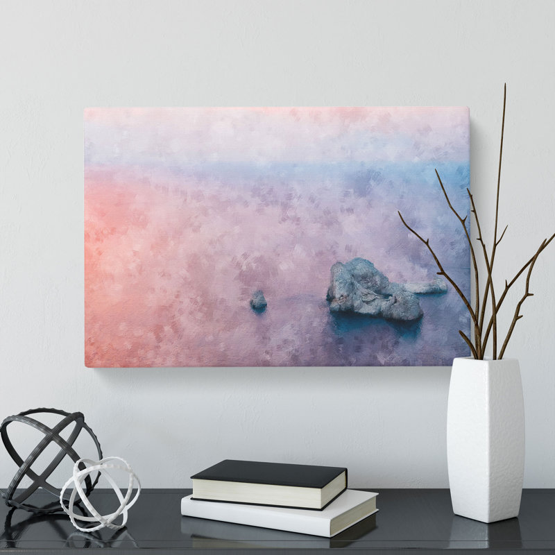Pink Sunset In Ibiza Spain - Wrapped Canvas, 35cm H x 50cm W x 3cm D