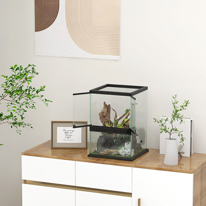 Glass Reptile Terrarium 40L Vivarium for Lizards Frogs Snakes Turtles